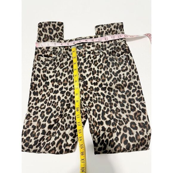 Veronica Beard Leopard Coated Print Mid Rise Skinny Brooke‎ Jeans Size 26 Size 2 - Picture 10 of 13